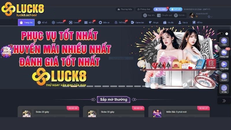 Luck8 có giao diện trải nghiệm ấn tượng, thân thiện người dùng.
