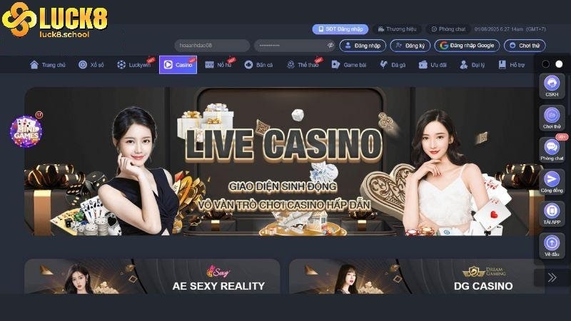 Luck8 có sảnh casino đẳng cấp quốc tế, trả thưởng lớn.